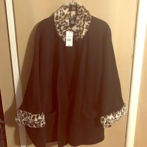 Cejon Sophisticated Faux Fur Cape.